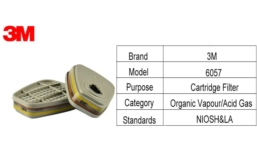 3м 6057 картридж органический пар/кислотный газовый картридж фильтр используется с 3 м 6000/7500 серии полулицевой респиратор NIOSH утвержден BB00