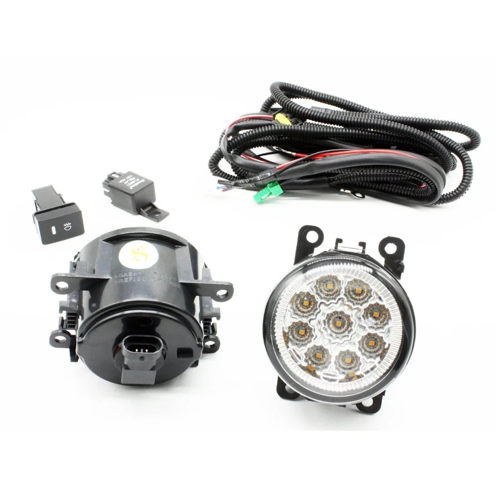 

H11 Wiring Harness Sockets Wire Connector Switch + 2 Fog Lights DRL Front Bumper LED Lamp Yellow For MITSUBISHI L200 KB_T KA_T