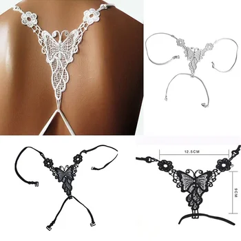 

Women Flexible Invisible Lace Butterfly Lingerie Underwear Hollow Elastic Belt Bra Strapless Shoulder Straps