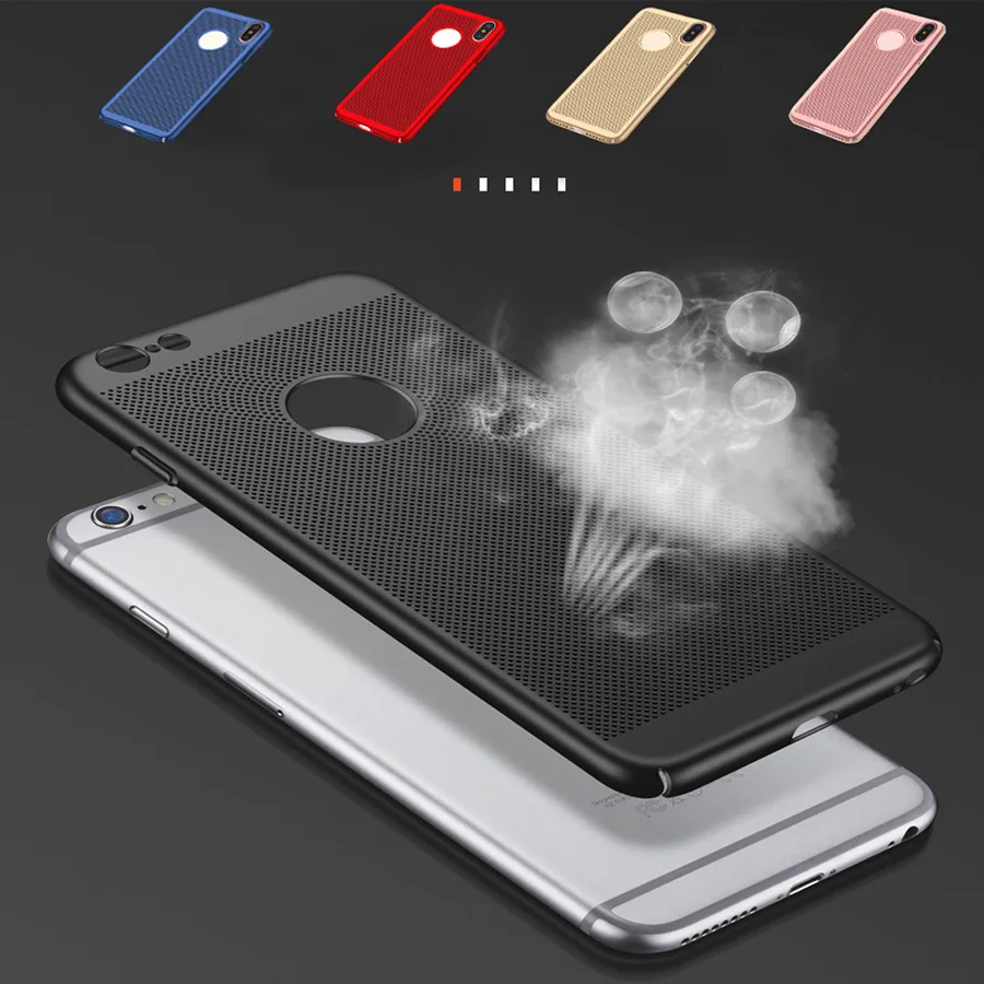Hollow phone case for iphone X XR XS MAX breathable and lightweight 5 5S SE 6S 6 7 8 Plus Bling |