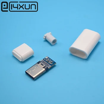 

EClyxun 100sets USB 3.1 Type C Male jack Plug Welding Type USB-C 4 in 1 PCB Connector For Apple iPhone 5 ipad ect