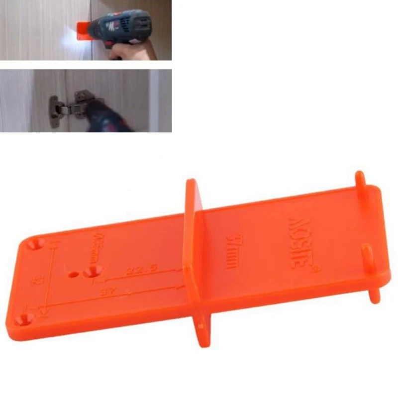 

Hinge Drilling Positioning Plate Household Portable Woodworking Punch Hole Locator plastic dowel New