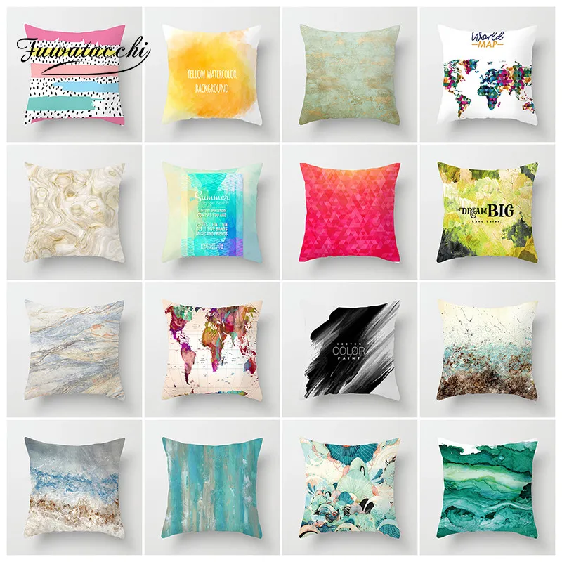 

Fuwatacchi Blooming Painting Printed Cushion Cover Gradient Paisley Striped Printed Home Decorative Pillow Cover for Car Sofa