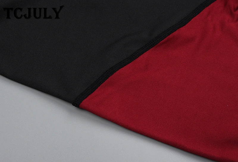 TCJULY европейском и американском стиле Популярные черный, красный Серый цвет лоскутное Для женщин леггинсы Высокая талия трусы с пуш-апом
