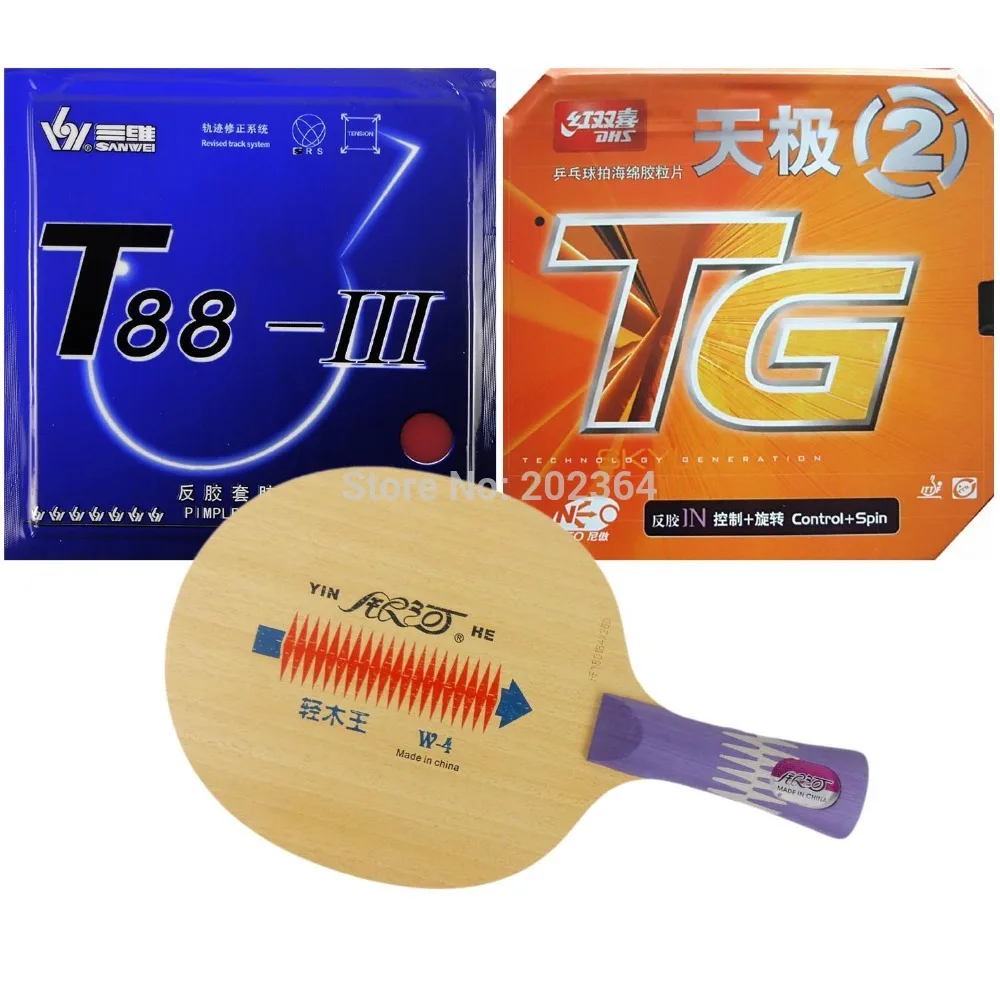 

Galaxy YINHE W-4 Table Tennis Blade With DHS NEO Skyline TG2 and Sanwei T88-III Rubber With Sponge for a PingPong Racket FL