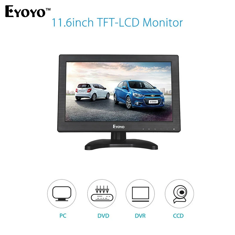 Eyoyo V60 11,6 "HD 1366*768 видео монитор HDMl VGA BNC AV аудио для DSLR PC CCTV DVD Бесплатная доставка