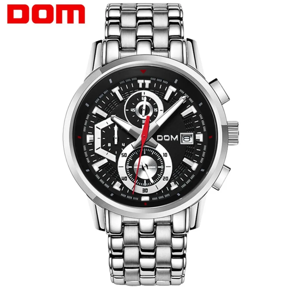 

DOM High quality Movement Men's Sports Waterproof Watch Stopwatch countdown Calendar Multi-function Casual Quartz Wristwatch