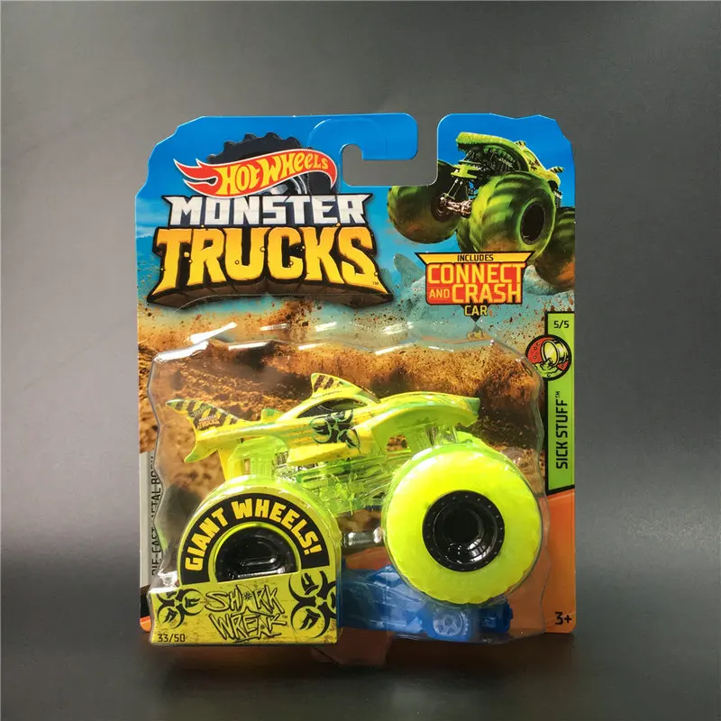 Hot Wheels автомобиль MONSTER TRUCKS большая нога подключения и крушение автомобиля коллектор издание металл литья под давлением модели автомобилей детские игрушки подарок - Цвет: 33-FYJ44