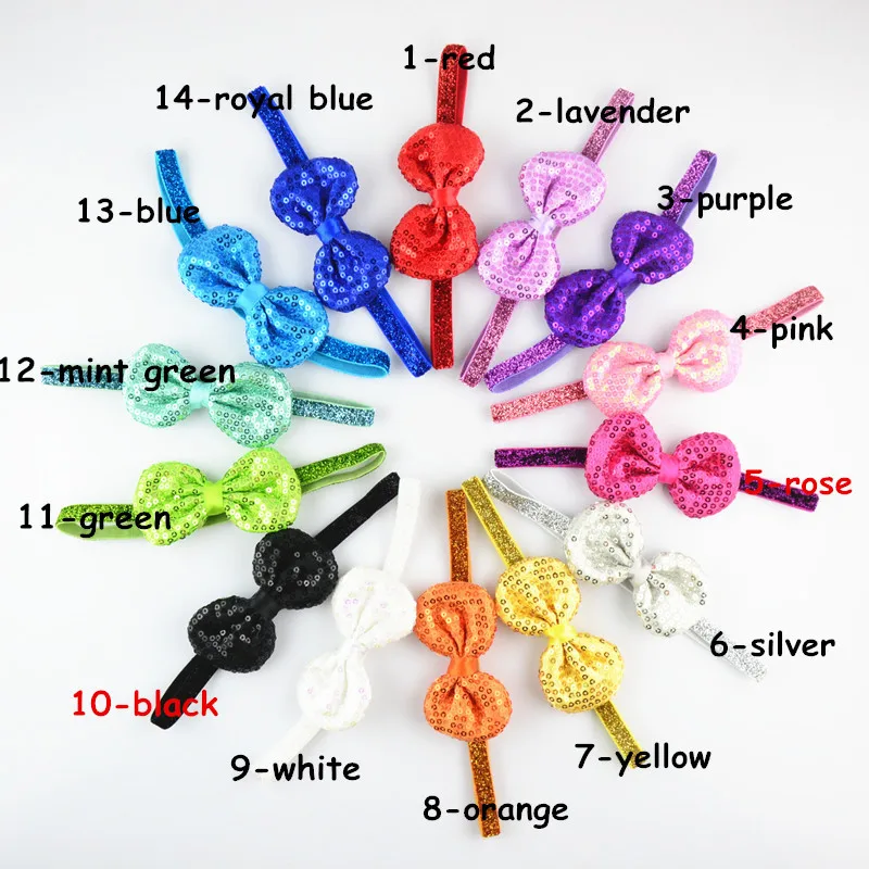 Повязка на голову детская 10 шт./лот 14 цветов 3 дюйма|sequin bows|hair accessorieshair accessories free
