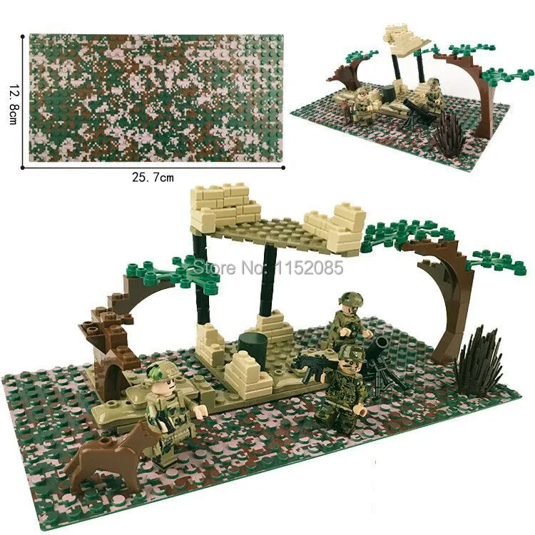 2pcs lot 16 32 Camouflage Pixel Baseplate Building Bricks Base Plate Compatible with Major Brand 2017