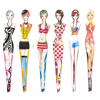 

Pinkiou Pretty Girls Eyebrow Tweezer Cute Stainless Steel Cosmetic Tweezers For Eyebrow Hair Removal Makeup Tools Set of 6Pcs
