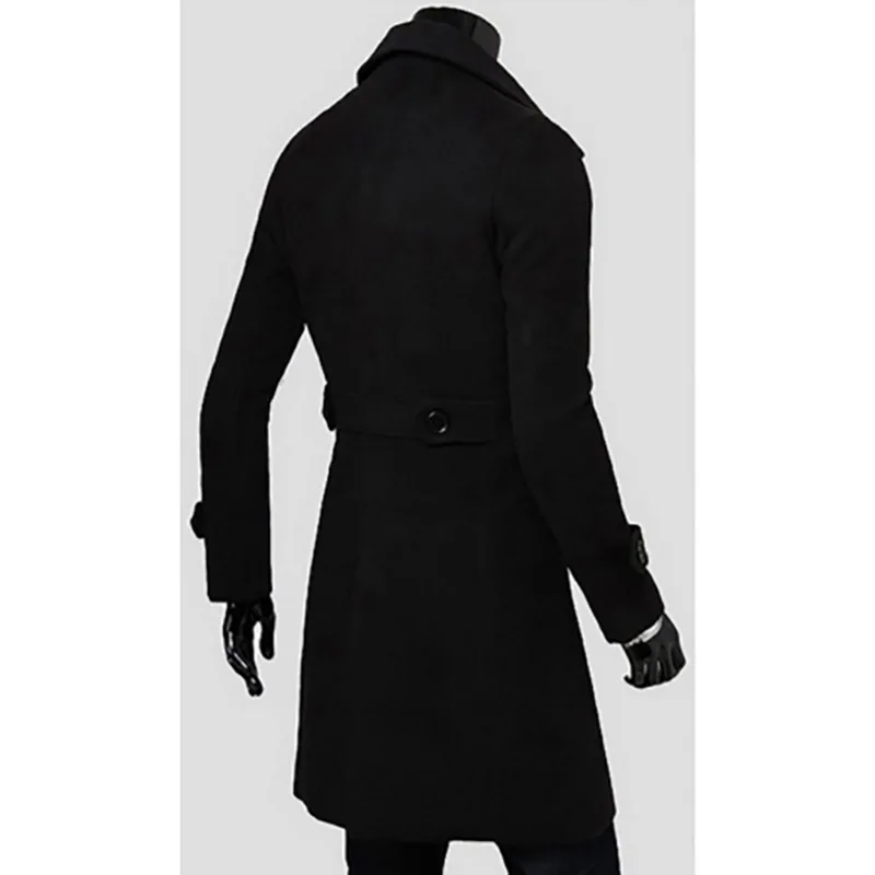 Pui men tiua 3XL мужской Тренч, модное мужское осеннее длинное пальто, зимнее двубортное ветрозащитное тонкое пальто, куртки