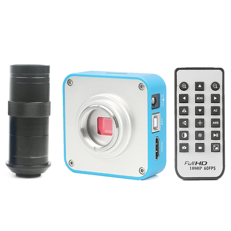 

16MP 1080P 2K 4K HDMI USB Industry Digital Electronic Video Microscope Camera With 100X C mount Zoom Lens With Remote Control