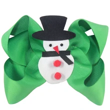 10 pcs christmas snowman hair bows 4 inch ribbon hair bows with alligator clip smkj e1hq christmas colored hair ball decorative snowman ornaments 10 pcs