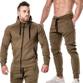 

2 pieces Autumn Running tracksuit men Sweatshirt Sports Set Gym Clothes Men Sport Suit Training Suit Sport Wear
