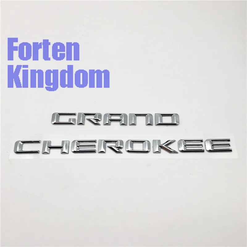 

Forten Kingdom 1 Piece Fit 2013-2016 Grand Cherokee Door ABS Chrome New Nameplate Custom Letter Badge Emblem Stickers 68110321AC