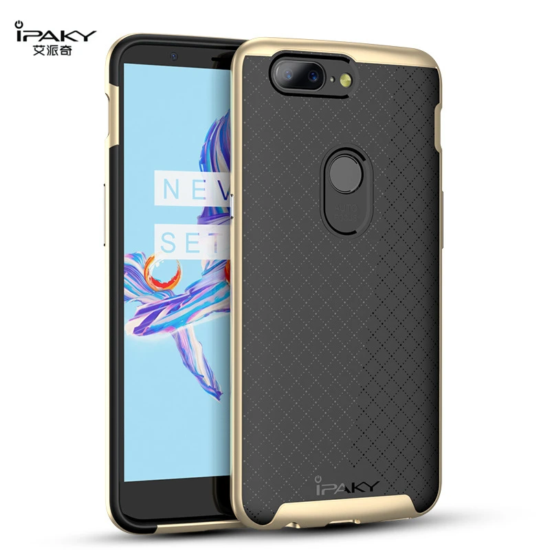 Original Ipaky Cover for Oneplus 5T Case PC Frame TPU Silicone 2 in 1 Phone One Plus 5 T Back Shockproof |