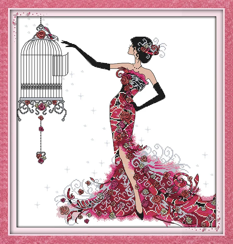 

Cage of grace Printed Canvas DMC Counted Chinese Cross Stitch Kits printed Cross-stitch set Embroidery Needlework