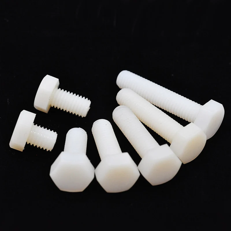

M3 Bolts Off-white Nylon External Hex Screw Metric Full Thread Outer Hexagon Plastic Insulation Machine Bolts