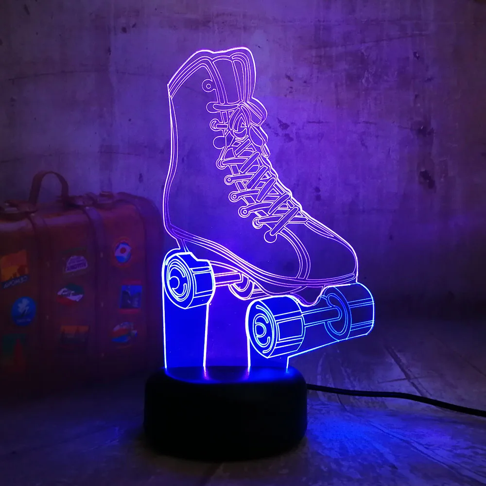 2018 роликовые коньки 7 Смешанные двойной Цвет мультфильм 3D светодиодный Ночь Lihgt удаленного Управление малыш подарок для домашнего декора