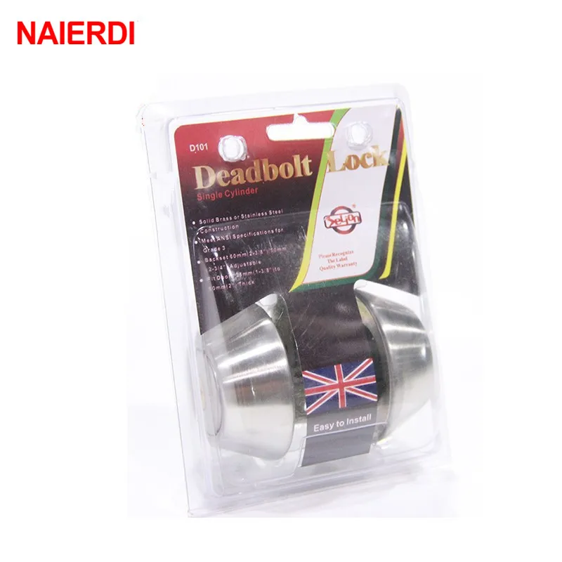 

High-Ends Brand NED Double Cylinder Deadbolt Lock Solid Brass SS Lock Highest Security For Home Door Suitable For 35mm to 50mm