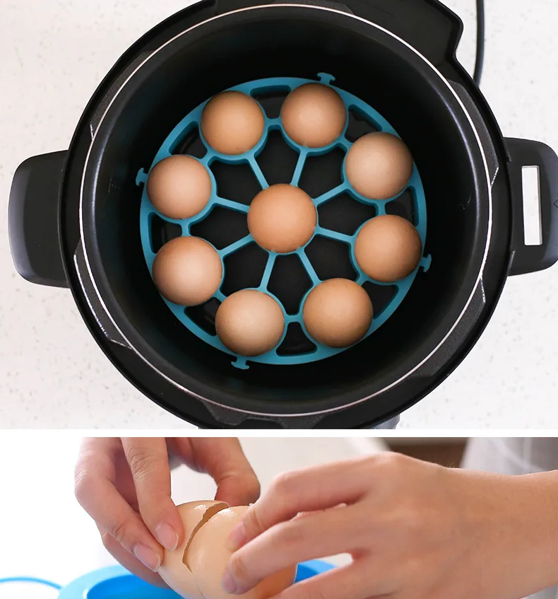 Силиконовая стойка для яиц Пароварка Trivet с ручками многофункциональная скороварка для выпечки слинг термостойкий Коврик