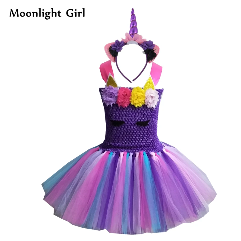 Purpura Halloween Unicornio Disfraz Ninas Tutu Vestido Flores Princesa Ninos Ninas Cumpleanos Unicornio Vestidos De Fiesta Vestido Bg040 Vestidos Aliexpress