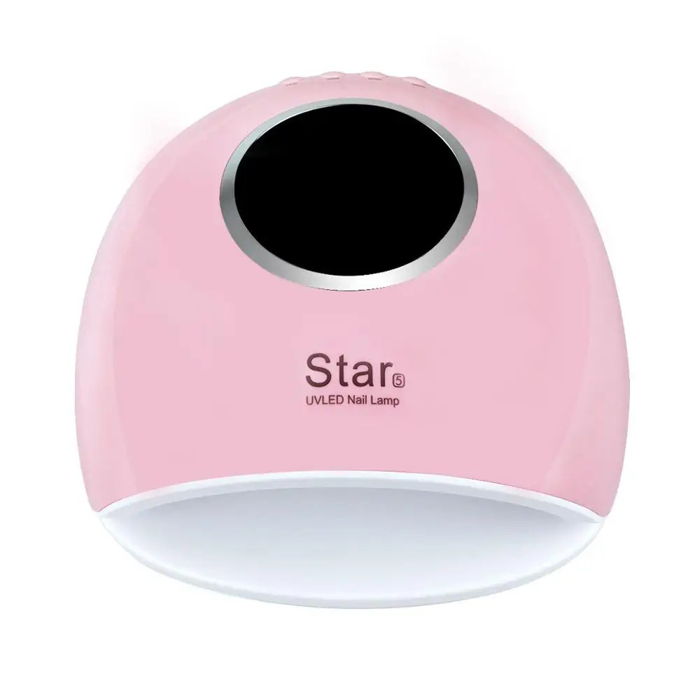 Звезда 5 лампа для ногтей 72 Вт Светодиодный УФ лак для ногтей сушильная УФ-Гель-лак с кнопкой таймера 33 светодиодный s двойной свет маникюр Дизайн ногтей лампа - Цвет: Розовый