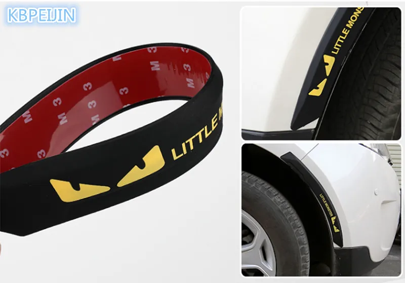 

2pcs Car styling Wheel eyebrow Anti-collision Strip Stickers for SsangYong korando kyron rexton 2 rodius actyon accessories