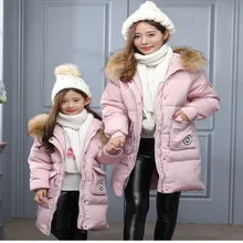 Mother And Girl Winter Clothes 2017 New Girl Jacket Down Jacket Fashion Hooded Long Women’s Winter Jacket Hot Selling