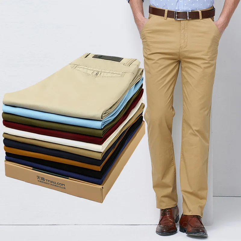 2018 New Design Upscale Casual Men Pants Cotton Slim Male Pant Straight