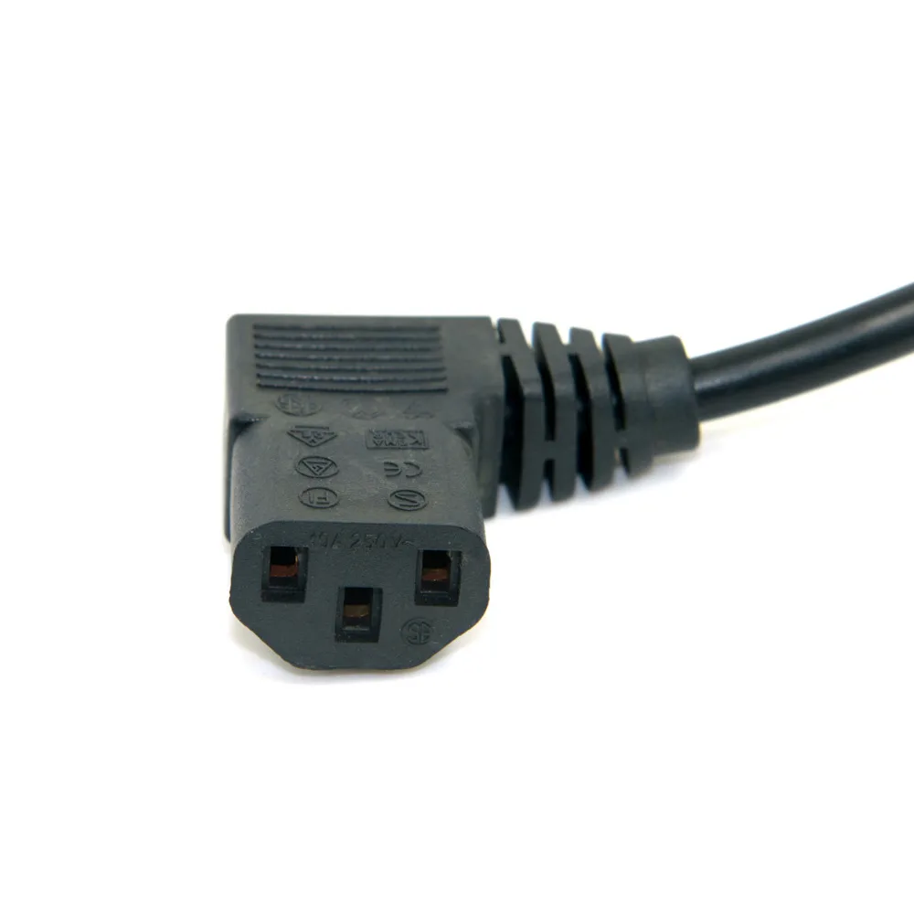 Cablecc CY европейская вилка ЕС плоский Nema 5 15P к IEC C13 левый Ang светодиодный шнур