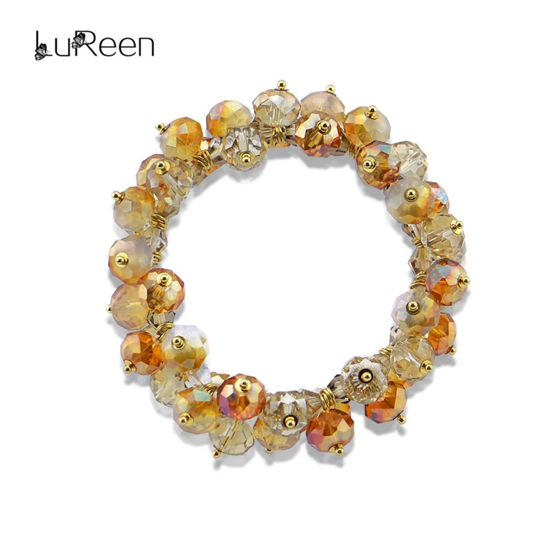 

Lureen Handmade Crystal Beads Bracelets For Women Colorful Wristband Bracelet Bangle Femme Flexible Jewelry Party Dancing LB0089