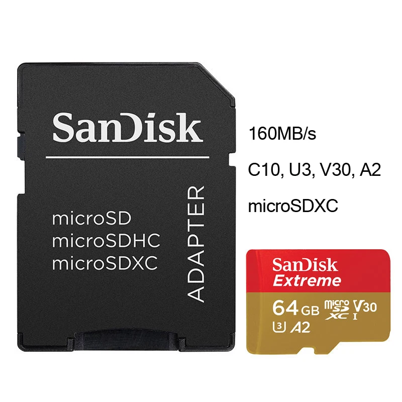 Карта памяти SanDisk Micro SD 32 Гб класс 10 64 Гб 128 ГБ 256 ГБ C10 U3 V30 4K UHD карта памяти флэш-память Microsd для смартфона - Емкость: 64 ГБ