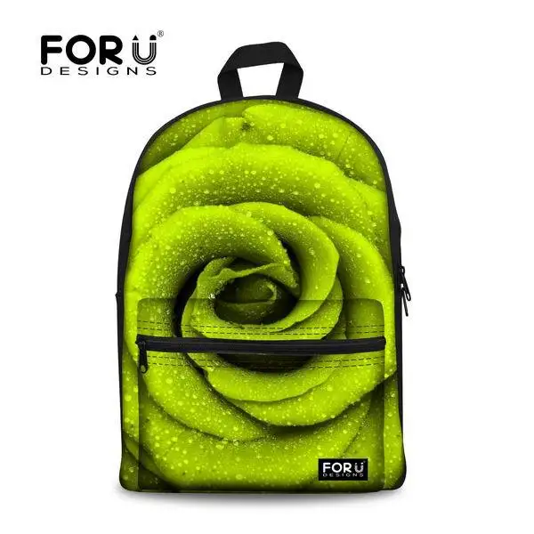 FORUDESIGNS, модный дизайн, цветочный принт, холст, Детский рюкзак, для мальчиков, 3D, для девочек, роза, для подростков, школьная сумка, цветок, уникальный подарок, женский рюкзак