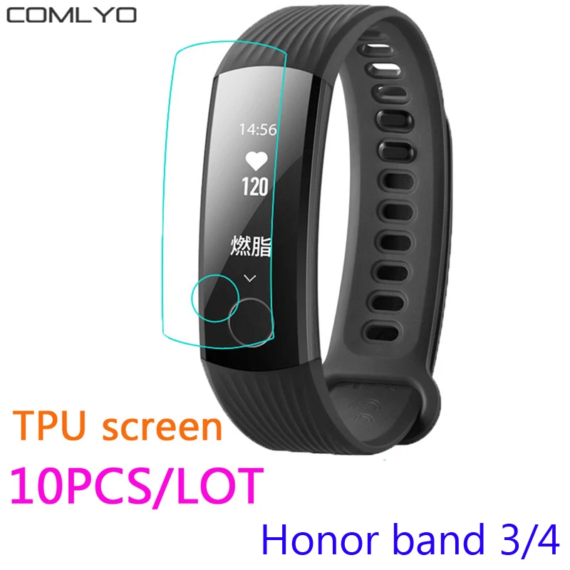 

10PCS pack TPU HD Explosion Protection Film For Huawei Honor Band 3 /band 4 Screen protector Full cover Dustproof Ultra Clear
