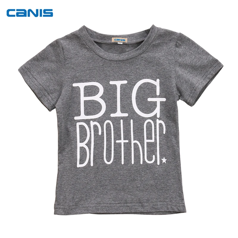 1 предмет, детская серая футболка с надписью «Big Brother» для маленьких мальчиков и девочек хлопковый боди с короткими рукавами и надписью «Little Sister», летние топы - Цвет: Gray 2T