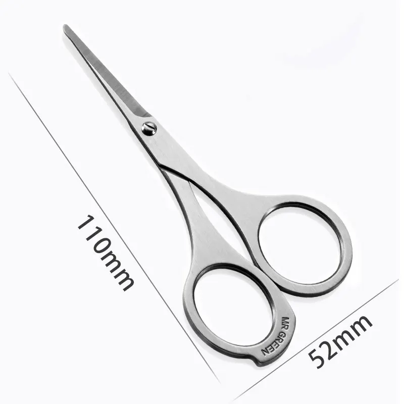 MR.GREEN Makeup Scissors Stainless Steel Beard Nose Hair Scissor Stainless Steel Face Hair Removal Tools Round Point Head nose hair scissors stainless steel scissors facial hair scissors hair scissors beauty scissors