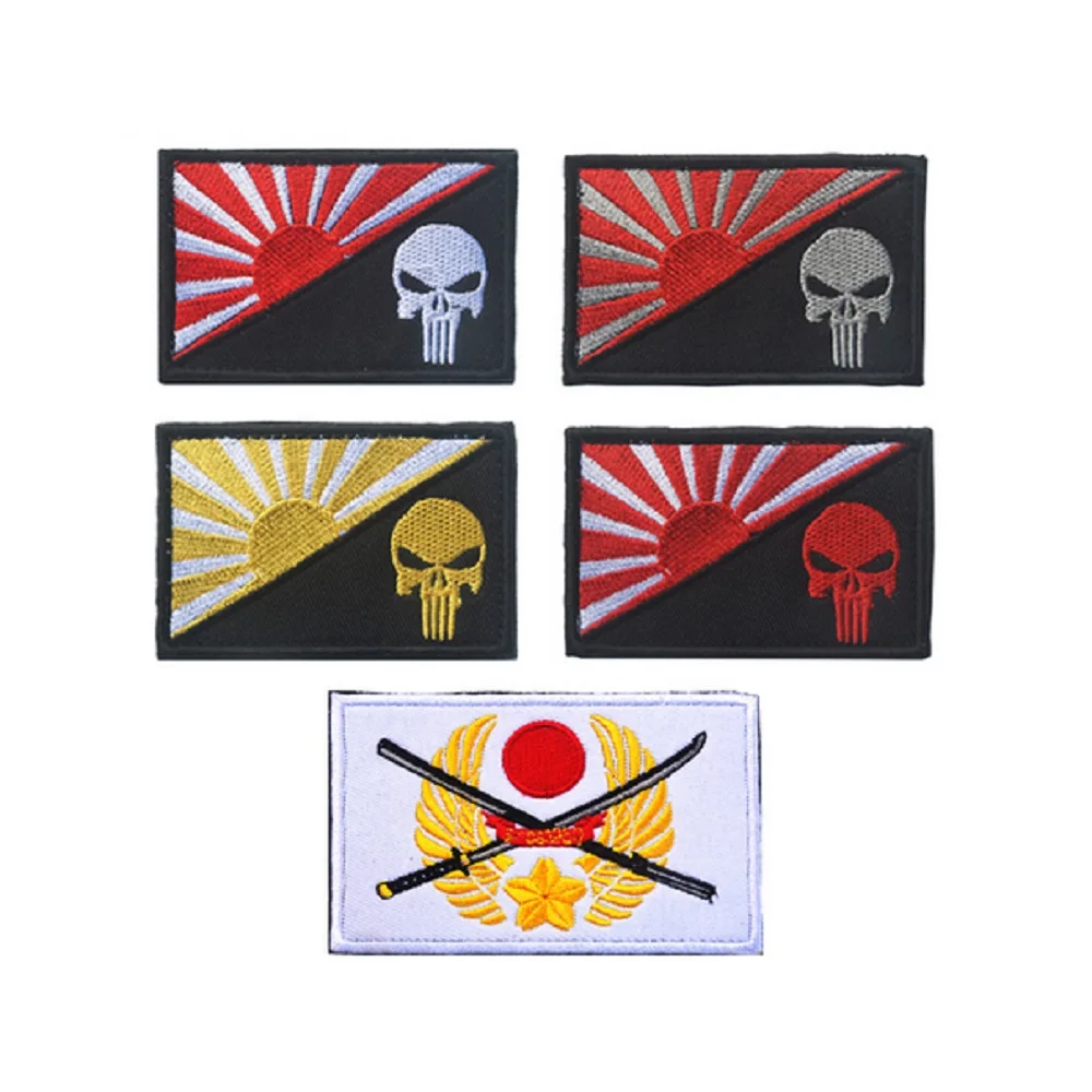 10pcs/lot 3D embroidery patches Japan flag patch Military Tactical