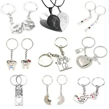 

2 Pcs/Set Puzzle Letter "You're My Person" Couple Keychain Lovers BBF Key Chain Holder Love Heart Best Friends Gift