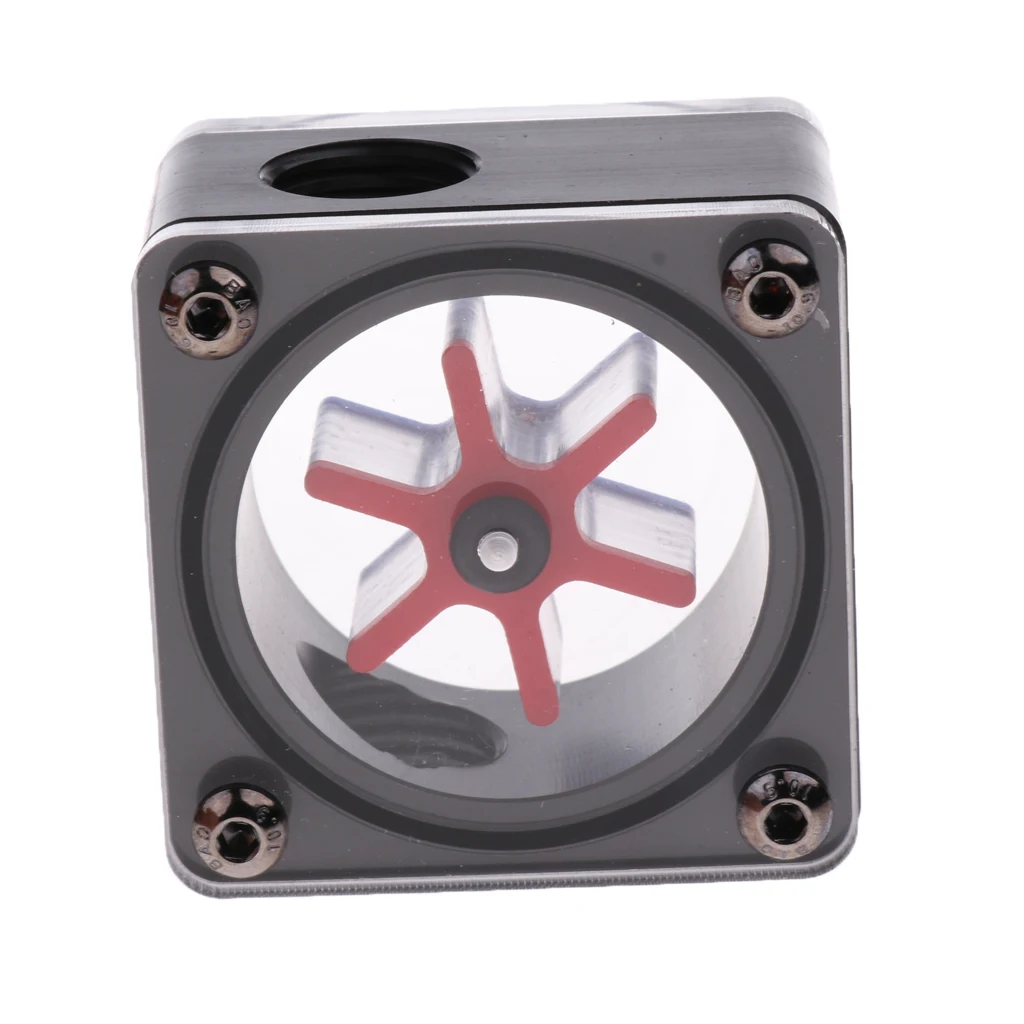 Water Cooling Flow Meter Acrylic G1/4 Threaded Flow Indicator Square Shape