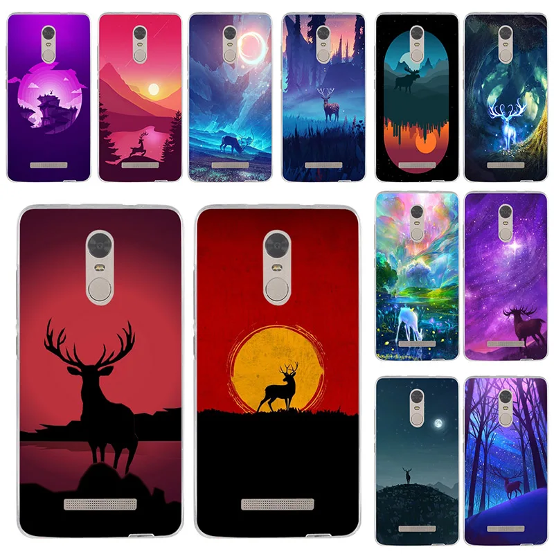 

For Xiaomi Mi Redmi Note 3 3S 4 4X 4A 5 5S 5A 6 6A 8 A1 Pro Plus Max 3 Shell Soft TPU Phone Cases Deer Forest Sunset Nature