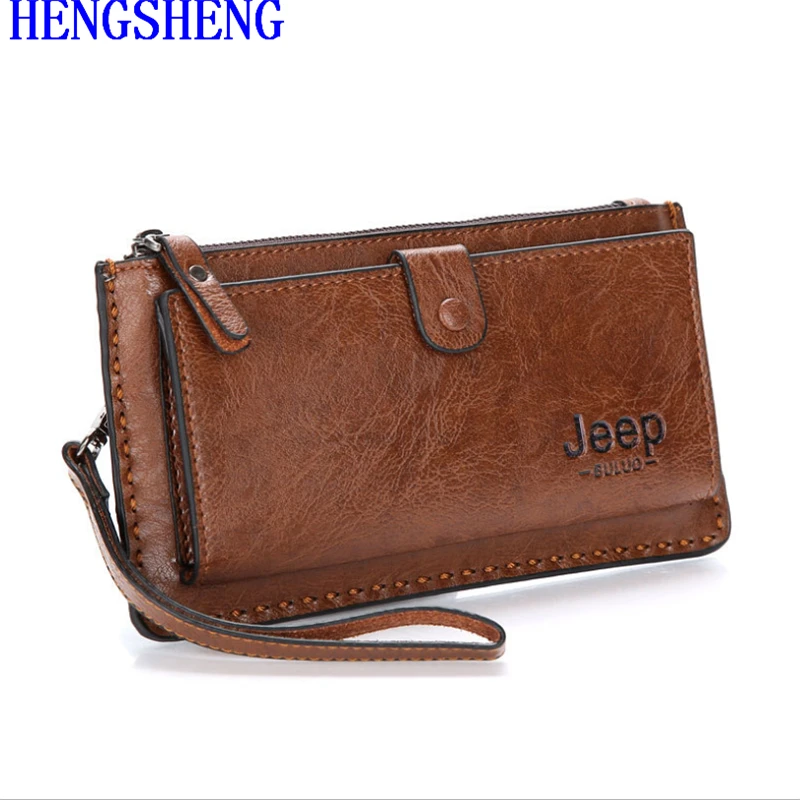 Mva Jeep Buluo Men Wallet Leather Card Holder Men Long Wallet Men Handbag With Quality Pu Leather Men Long Wallet