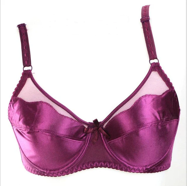 Women Sexy Gold Silk Bras thin bracelet bras Lingerie Intimates Size 34