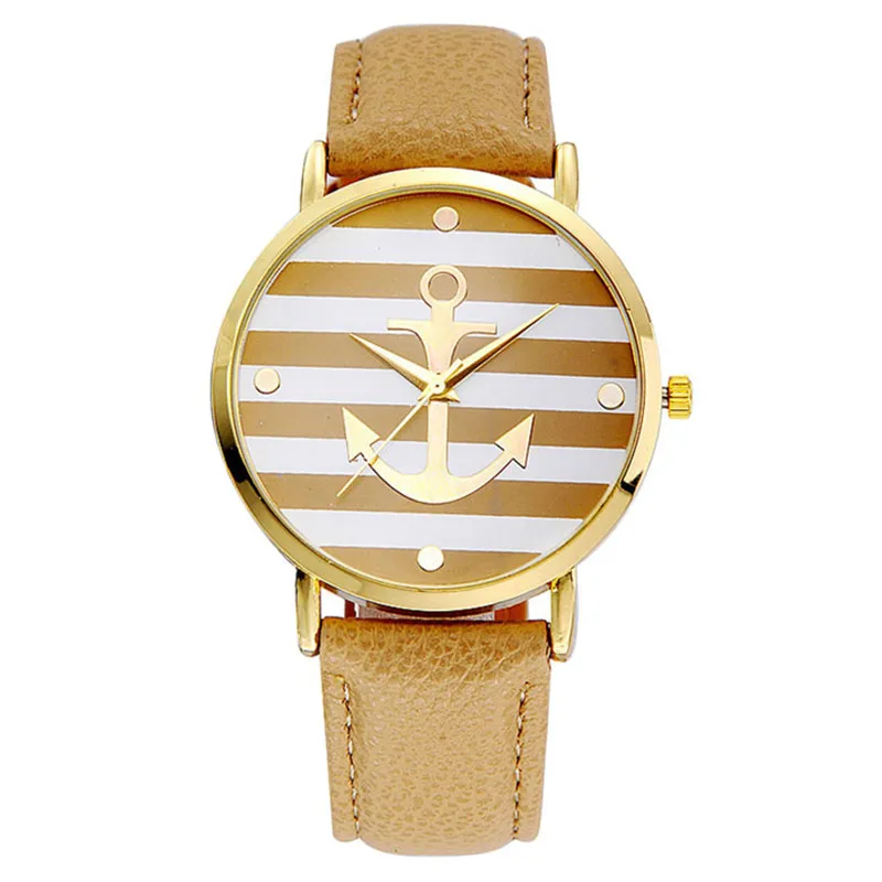 

Hot Sale Watches Women Summer 5 Colors New Arrival Fashion Leather strap Anchor Watches Women Dress Watches Dorp Shipping 2017
