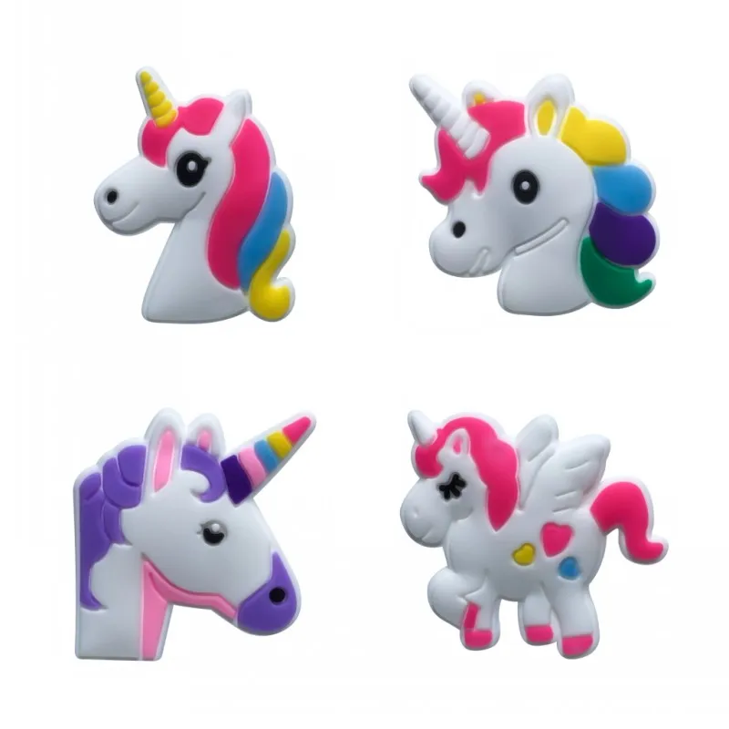 

100pcs Unicorns Cute Shoe Charms Shoe Buckles Accessories Fit Bracelets Bag with holes Croc JIBZ Kids Toy Party Gifts