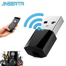 JINSERTA USB Bluetooth4.2 приемник Беспроводной аудио стерео Музыка адаптер 3,5 мм AUX Автомобильный MP3-плеер для Динамик со световым индикатором