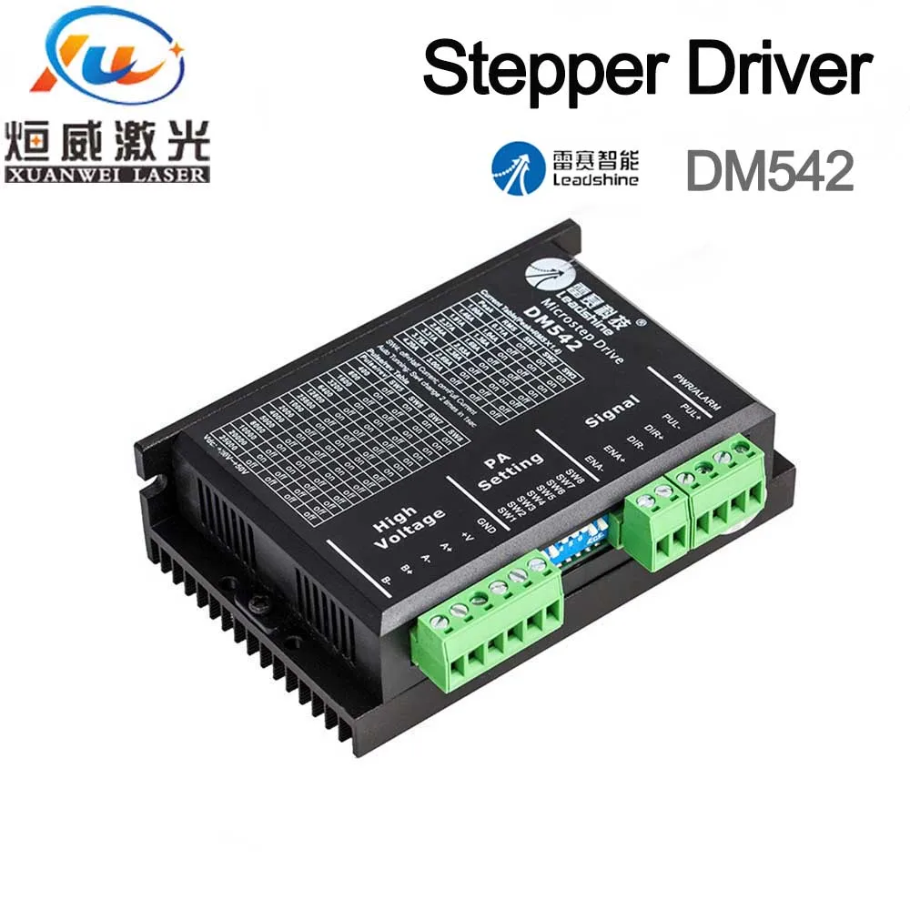 

DM542 Stepper Motor Controller Leadshine 2-phase Digital Stepper Motor Driver 18-48 VDC Max. 4.2A for 57 86 Series Motor