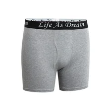 1pc hommes caleçon boxeur pantalon coton hommes Shorts ample Calecon Pour Homme hommes boxeurs longue jambe couleur unie