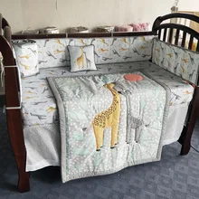 Постельные принадлежности для детей, постельные принадлежности, постельные принадлежности, простыня для девочек и мальчиков, комплект детской кроватки, 8 шт.(4 бампера+ чехол для кровати+ юбка для кровати+ одеяло+ подушка